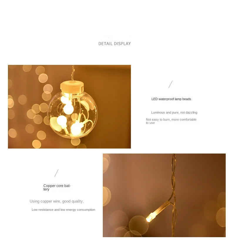 Christmas Led Lights Decoration Fairy String for Room Light Curtain