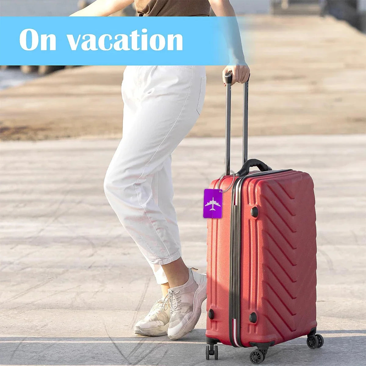 Aluminium Alloy Aircraft Luggage Tag with Name Travel Luggage Tag ID Card Anti-lost Solid Colour Travel Accessories