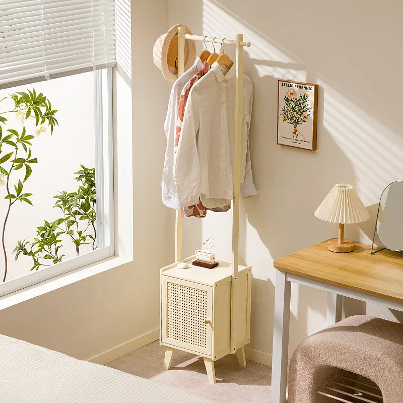 Small apartment solid wood Bedroom Unit with drawers and integrated hanger section