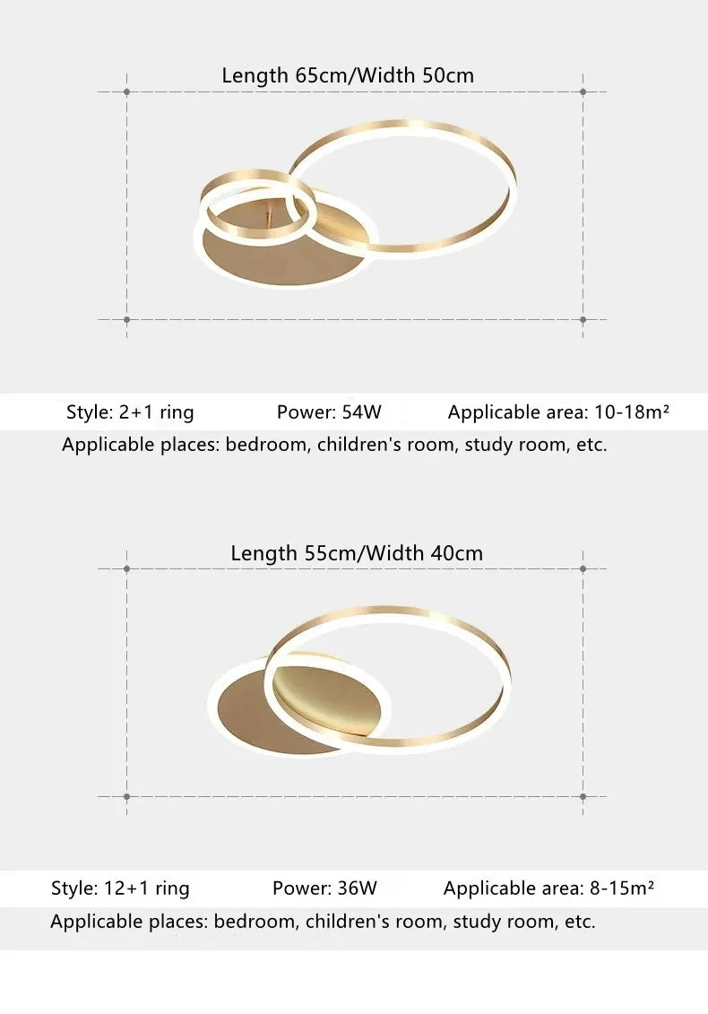 Modern LED Chandelier Ceiling Light - Round Ring Lustre