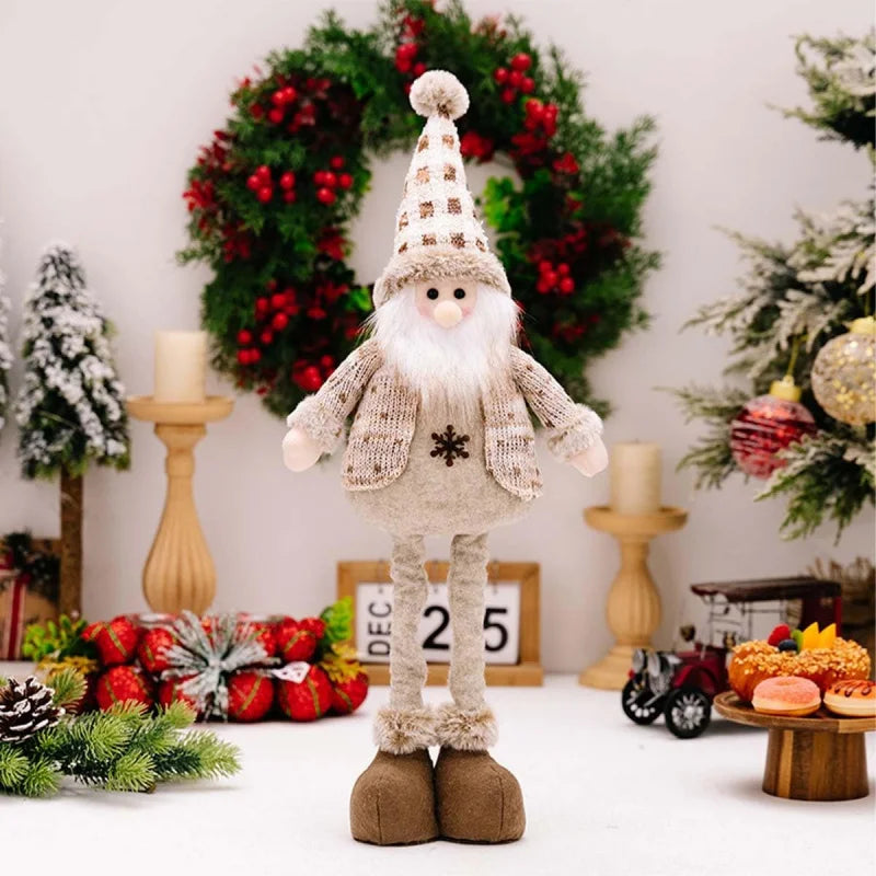 Christmas Decorations Adjustable Extendable Santa Snowman Reindeer Dolls - Indoor Tabletop Ornaments Gifts