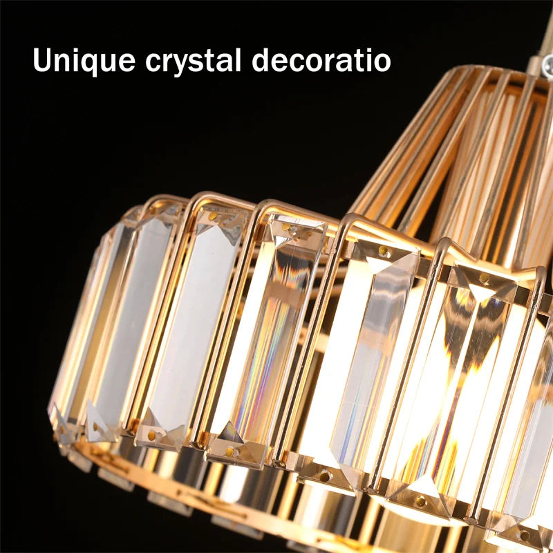 Modern Pendant Light Nordic Crystal Led Chandelier Hanging Ceiling Lamp Luxury Indoor Lustre Dining Room Kitchen Island Fixture