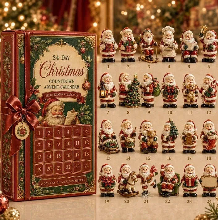 24-Day Mini Christmas Brick Ornament Advent Calendar,2D Acrylic Christmas Tree Backpack Pendant Holiday Countdown Gift