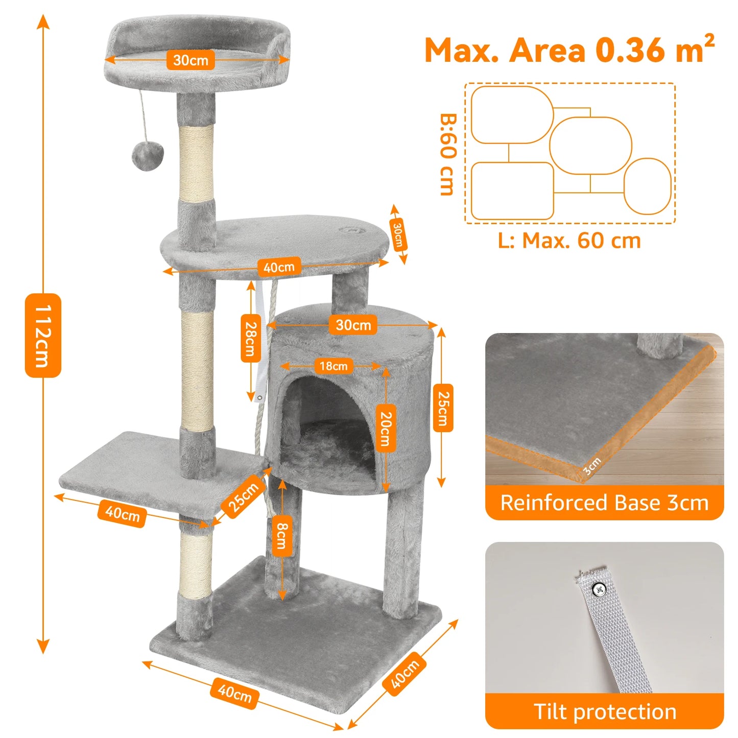 SKSBTF Cat Trees Tower Cat Climbing Frame For Indoor Cats With Scratching Posts Cat House Padded Top Perches and Condos Cat Toys