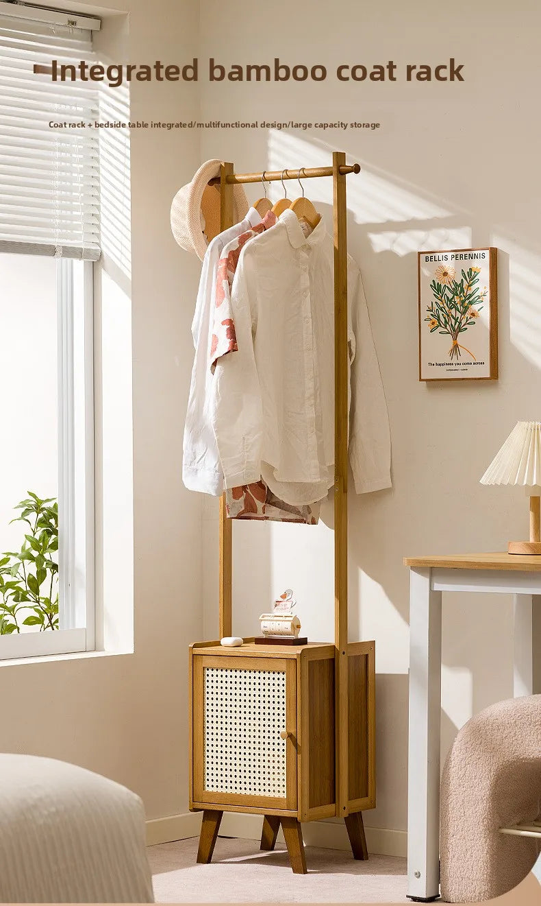 Small apartment solid wood Bedroom Unit with drawers and integrated hanger section