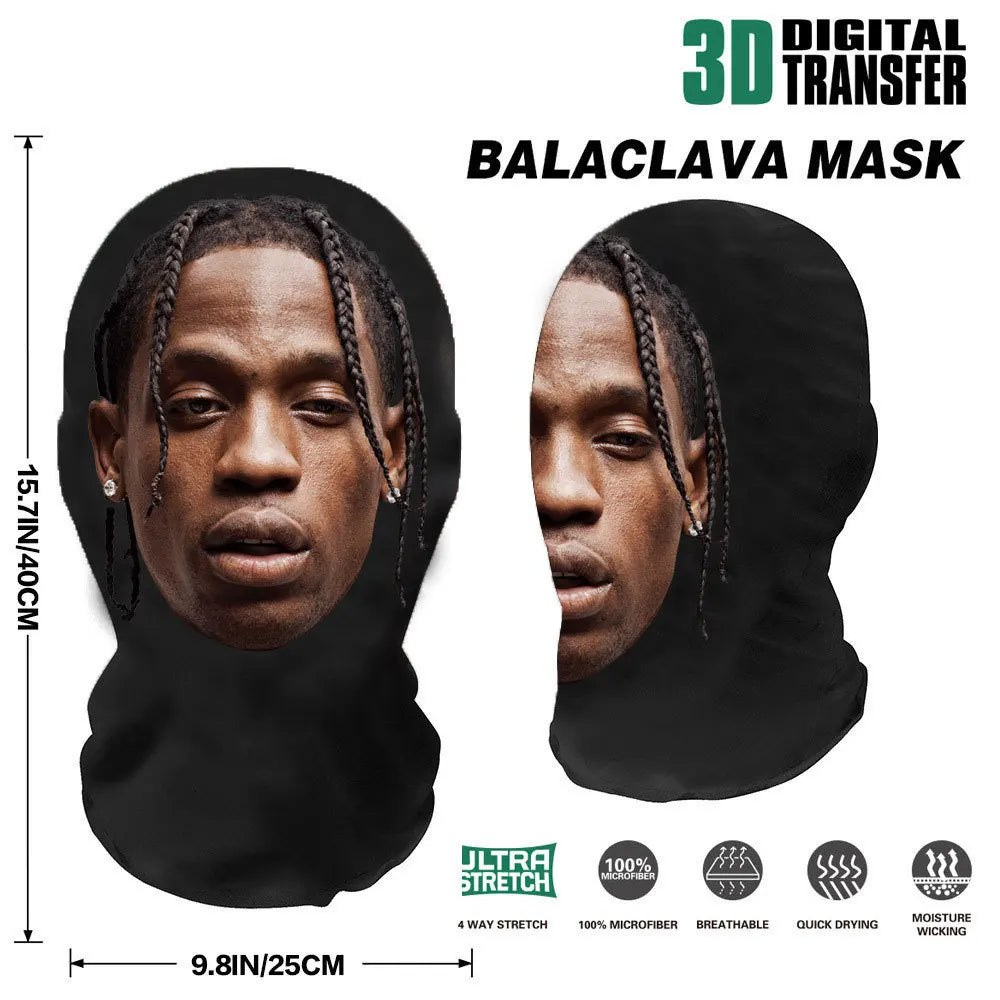 Cosplay 3D Printed Celebrity Stretch Mesh Full Face Mask for Men or Women