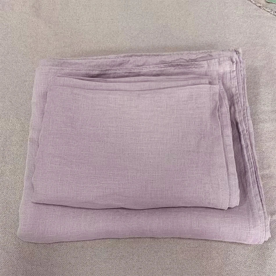 100% Linen Bed Duvet Cover Stone Washed France Linen Solid Color Breathable Pillowcase Home Textiles Bedding