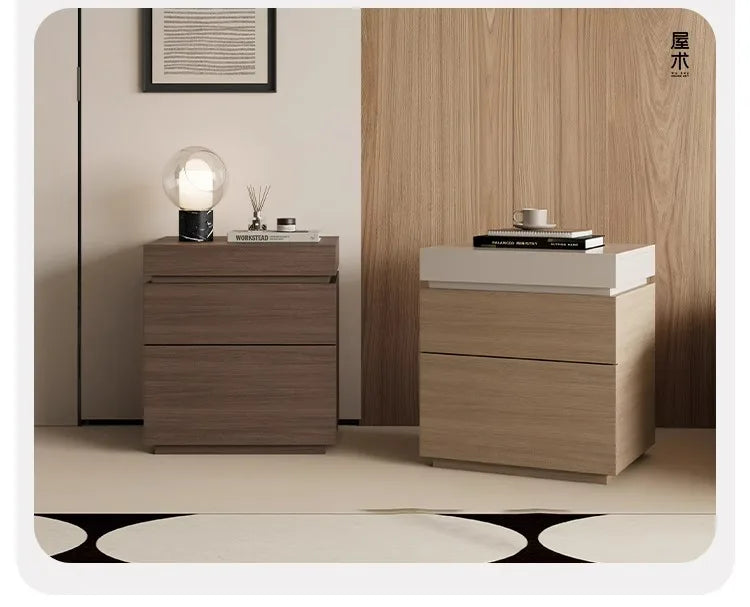 solid wood bedside cabinet multi-functional with hidden compartment