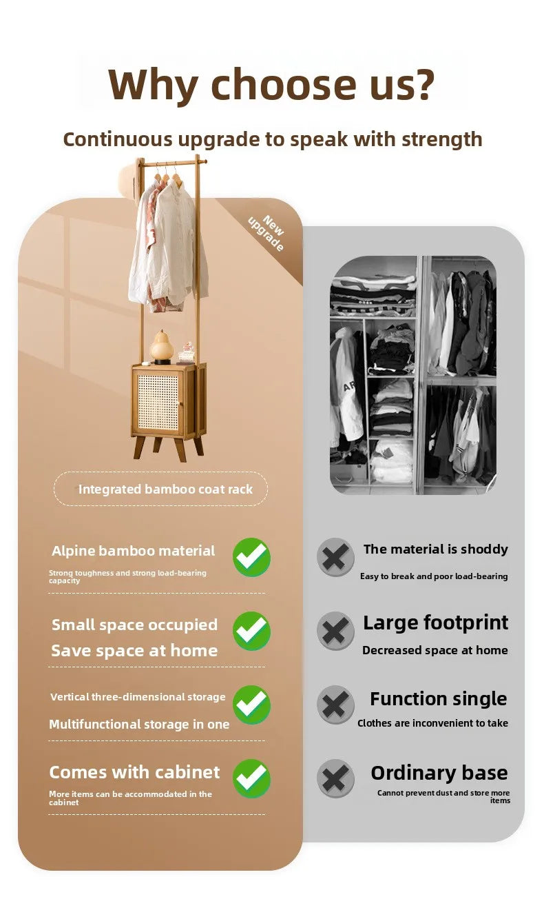 Small apartment solid wood Bedroom Unit with drawers and integrated hanger section