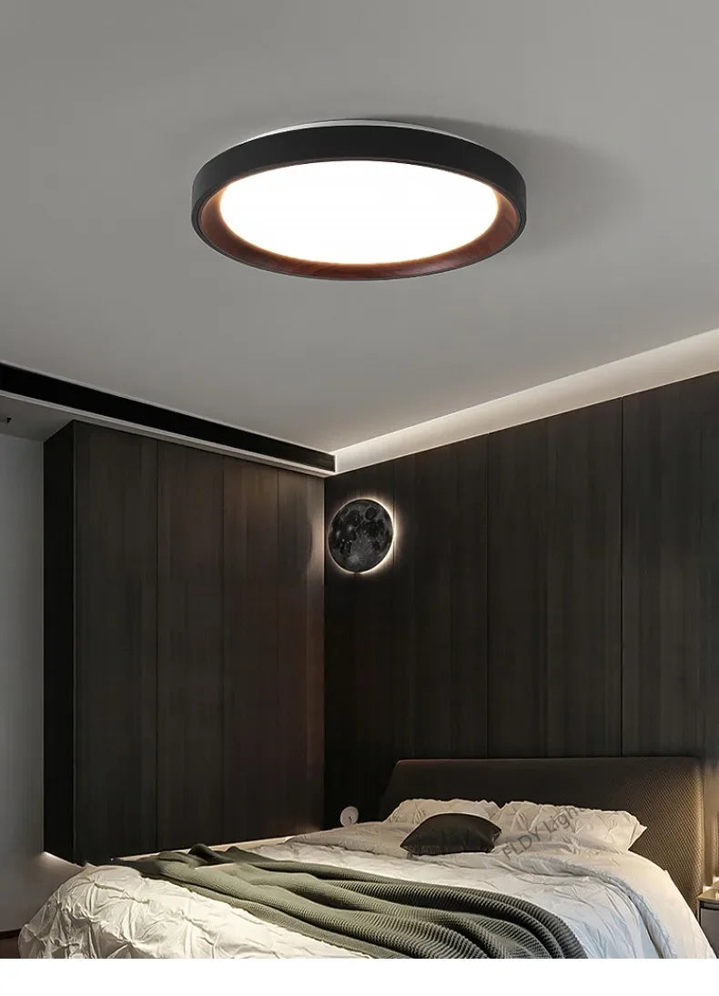 Ceiling Light - Minimalist Walnut Grain Light