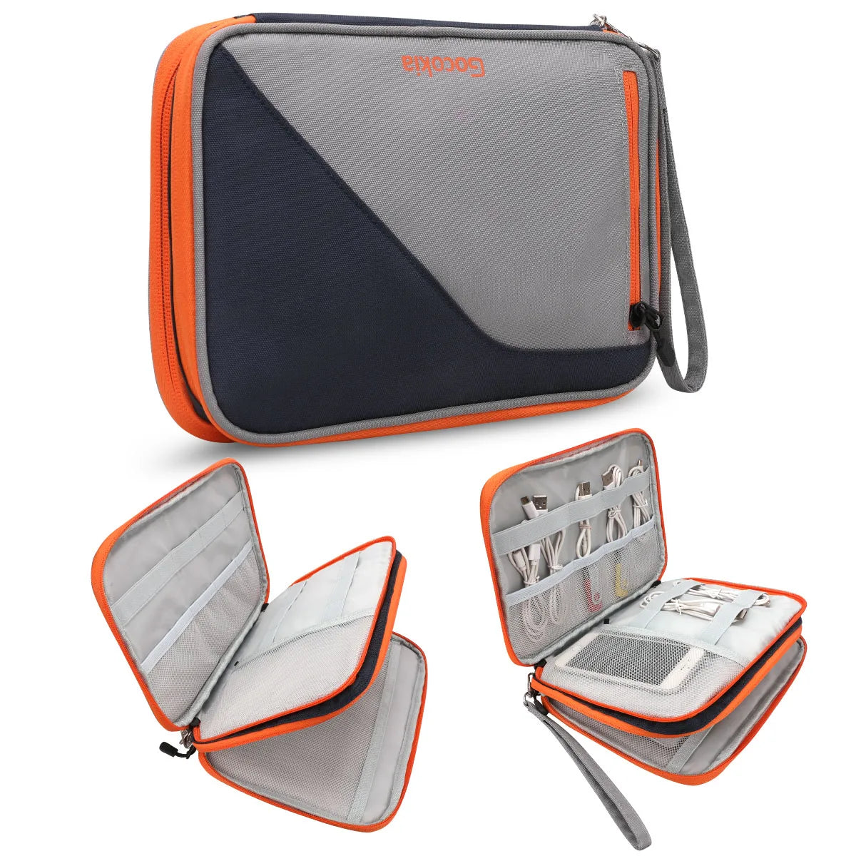 Portable Electronic Accessories Travel case,Cable Organizer Bag Gadget Carry Bag for iPad,Cables,Power,USB Flash Drive, Charger