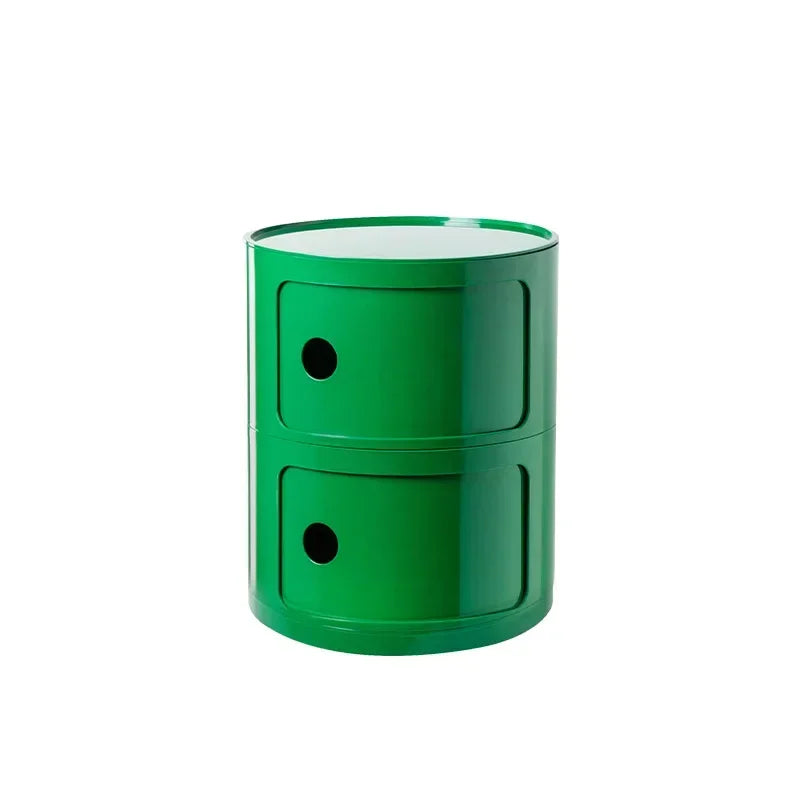 Creative Plastic Bedside Table - Modern Minimalist Round Storage Cabinet