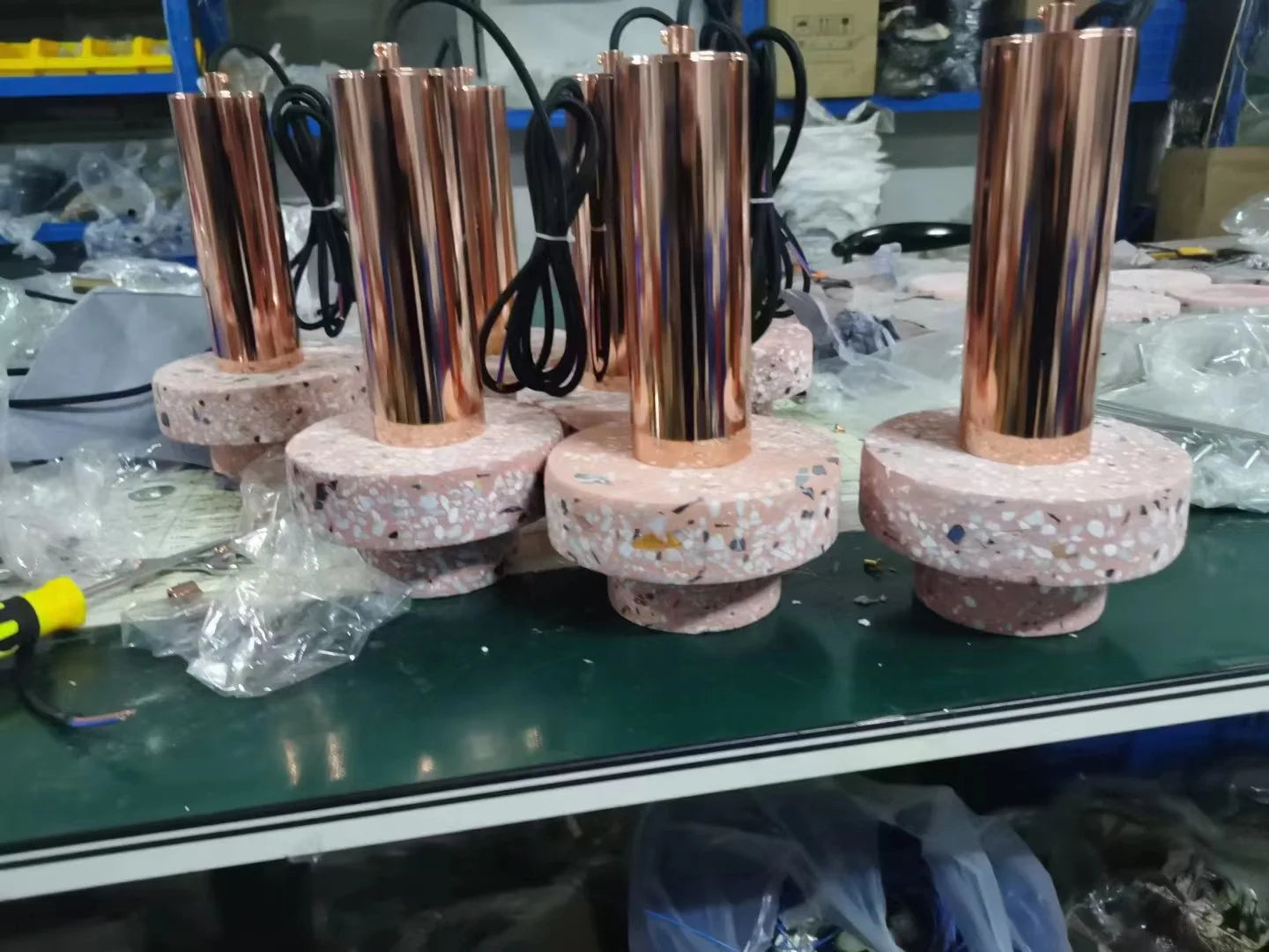 Nordic Bedroom Bed Modern Simple Intelligent Marble Chandelier