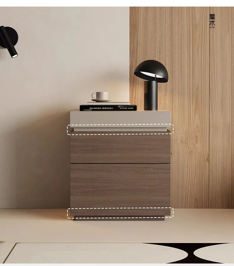 solid wood bedside cabinet multi-functional with hidden compartment