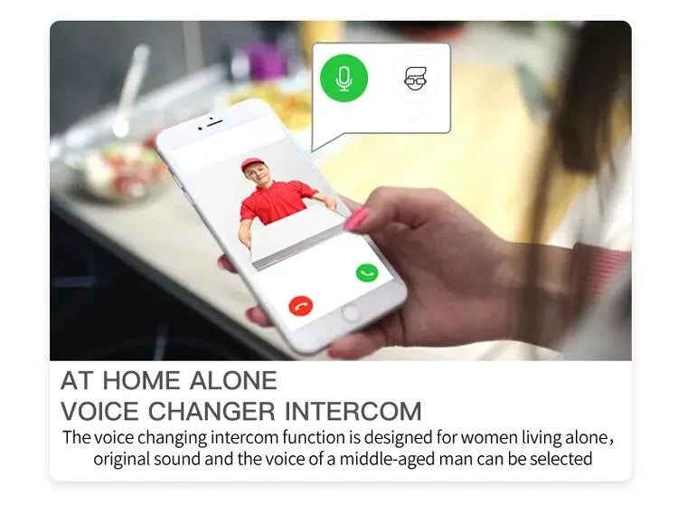 Home Security Video Doorbell: Wireless HD Camera,  Intercom & Voice Feature
