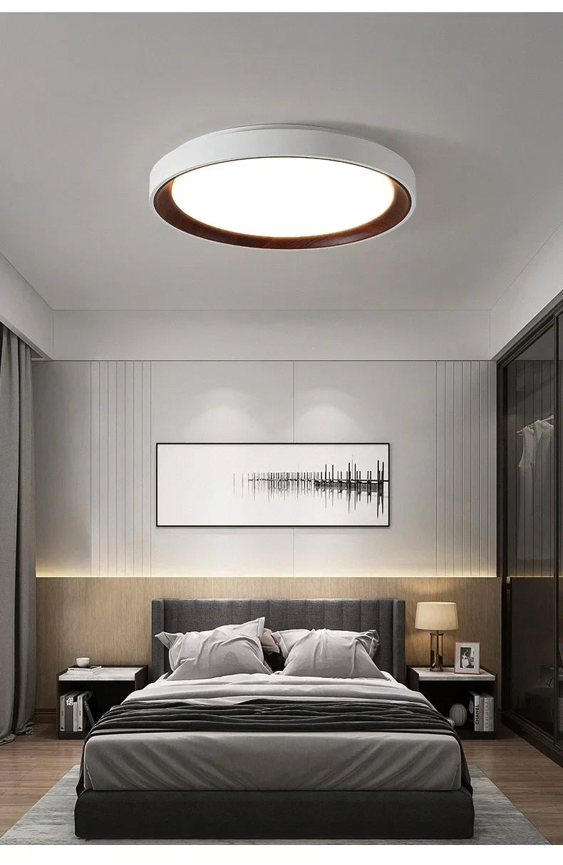Ceiling Light - Minimalist Walnut Grain Light