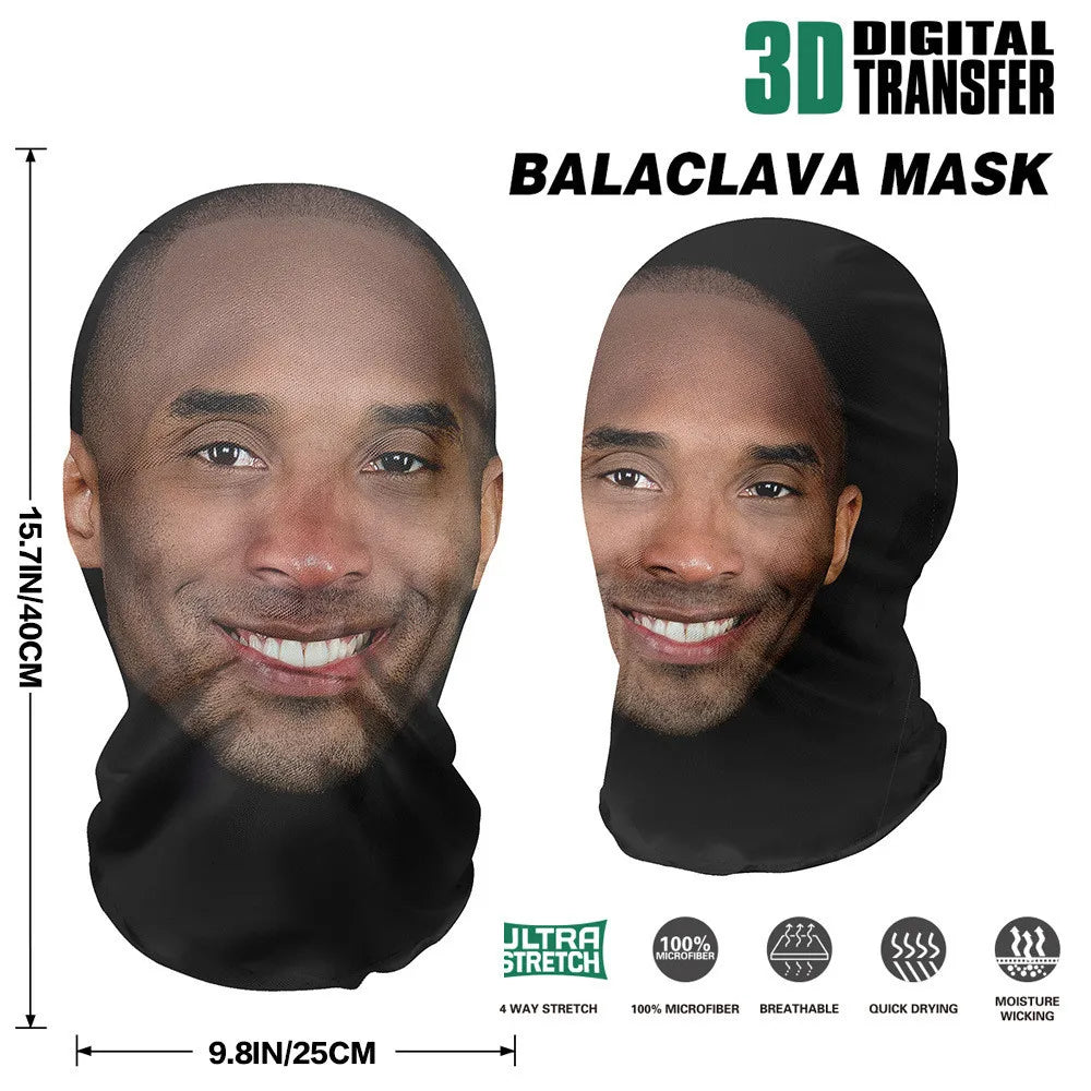 3D Funny Pattern Mesh Face Mask Head Cover Party Halloween Cosplay Props UV Protection Shield Ronaldo Pattern