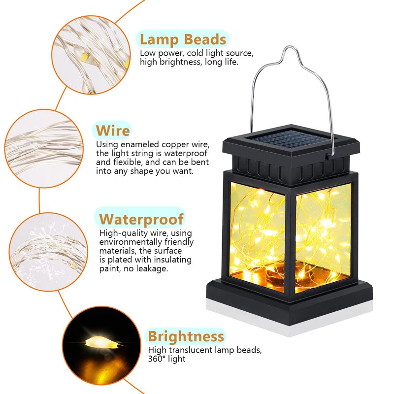 Solar LED Lights Outdoor Focus Floor Lanterns Panels