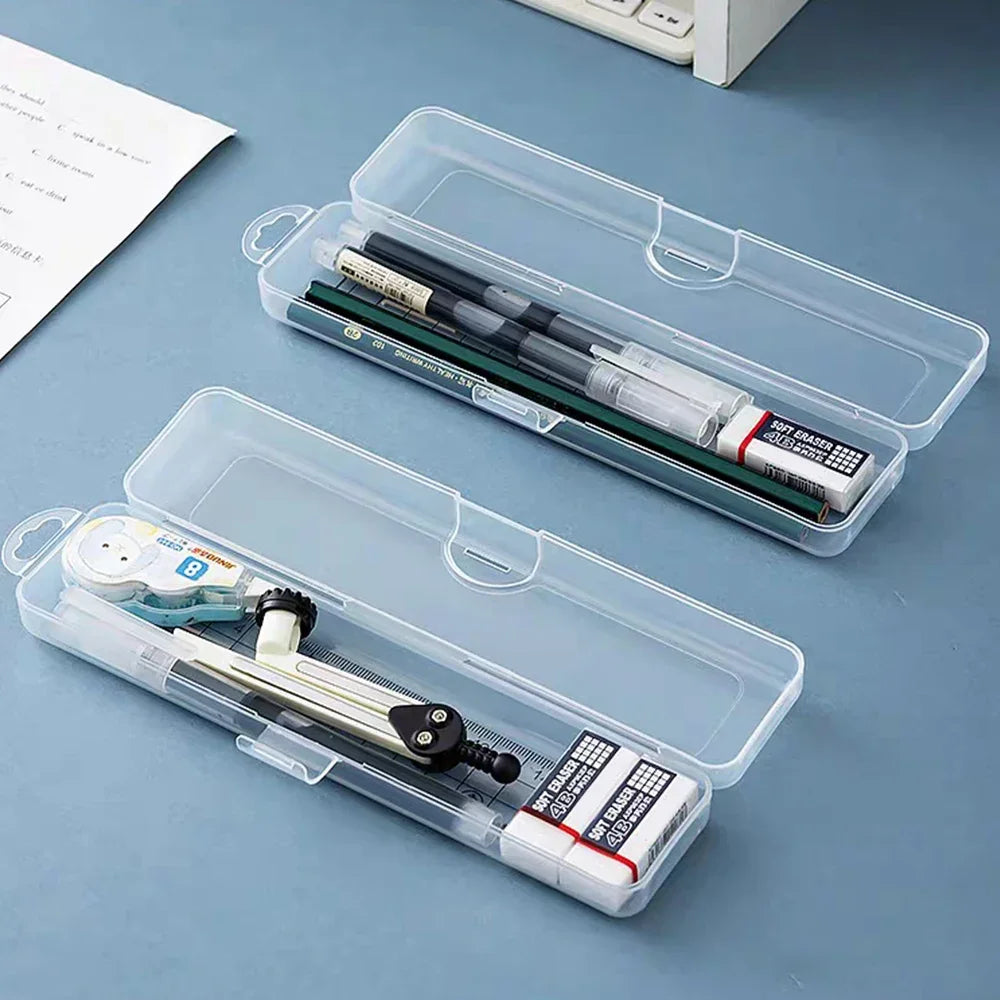 Portable transparent dustproof plastic tableware box Rectangle Case For spoons forks chopsticks straws makeup brush storage box