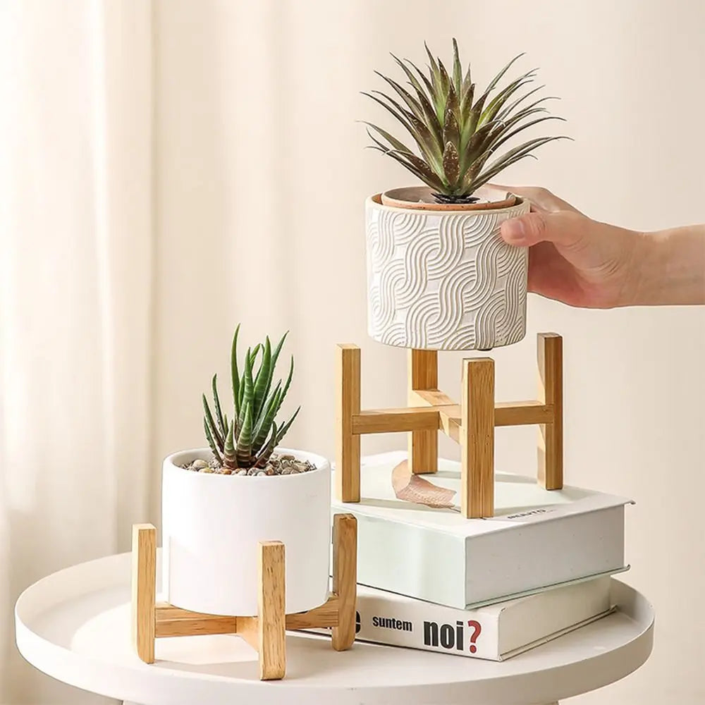 Floor-Standing Wood Flowerpot Holder Round Leg Gardening Supplies Flower Pot Base Home Decoration Desktop Ornament Plants Stand