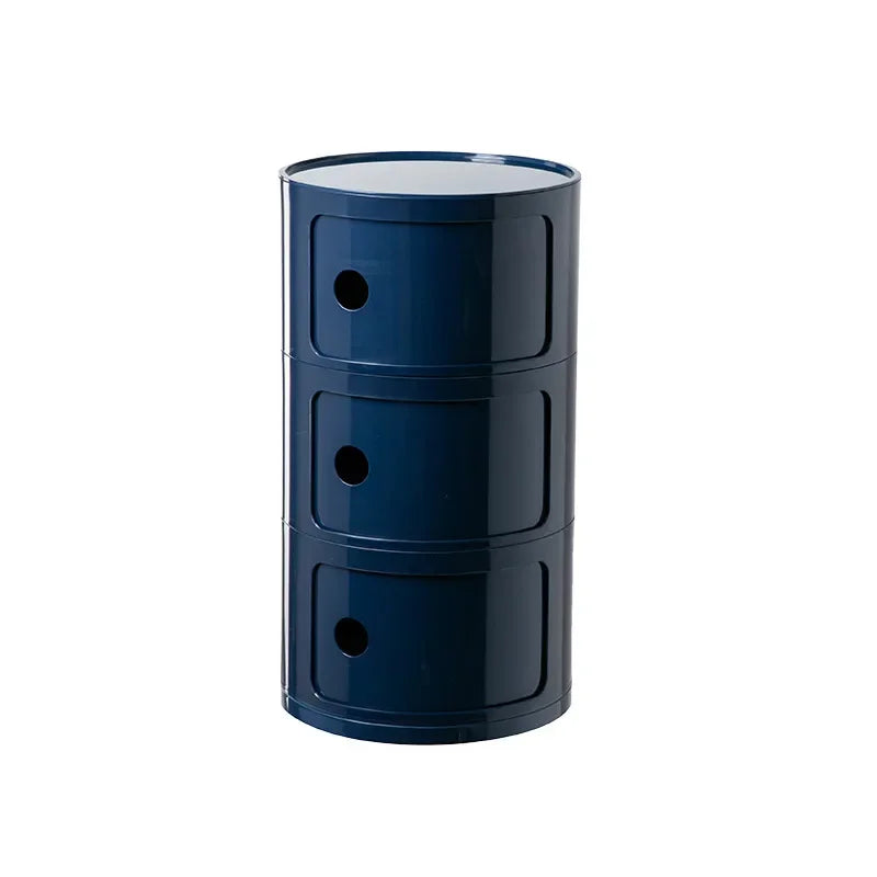 Creative Plastic Bedside Table - Modern Minimalist Round Storage Cabinet