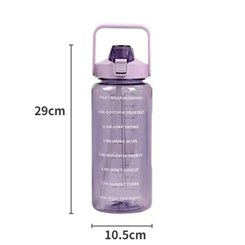 Stay Hydrated - Large Sports Drinking Bottles with Time Marker