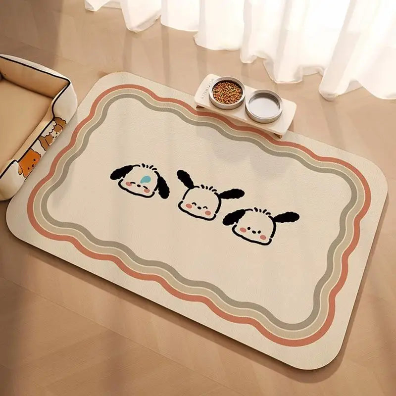 Pet Feeding Mat For Cat Dog - Waterproof Quick-drying Food Water Bowl Placemat - Home Floor Protection & Anti-spill