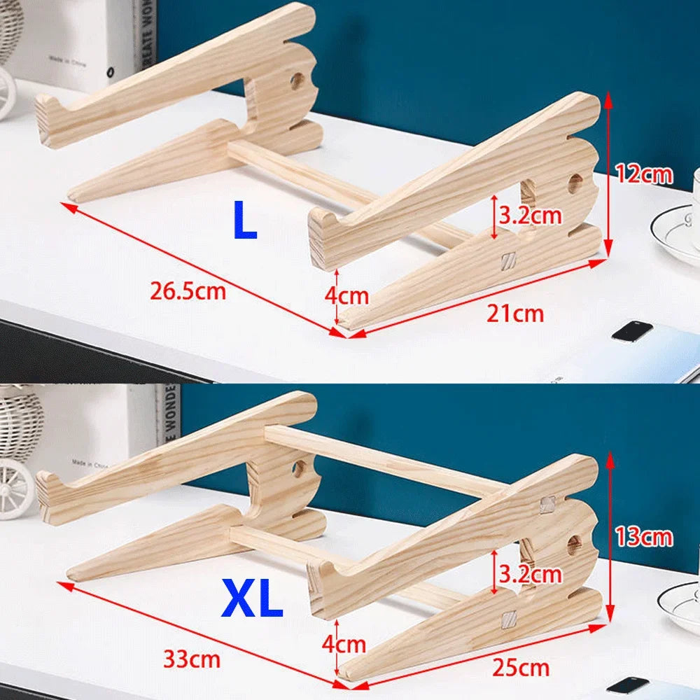 Solid Wood Laptop Stand Removable Vertical Bracket Cooling Base For Macbook Air Pro Accessories Convenient