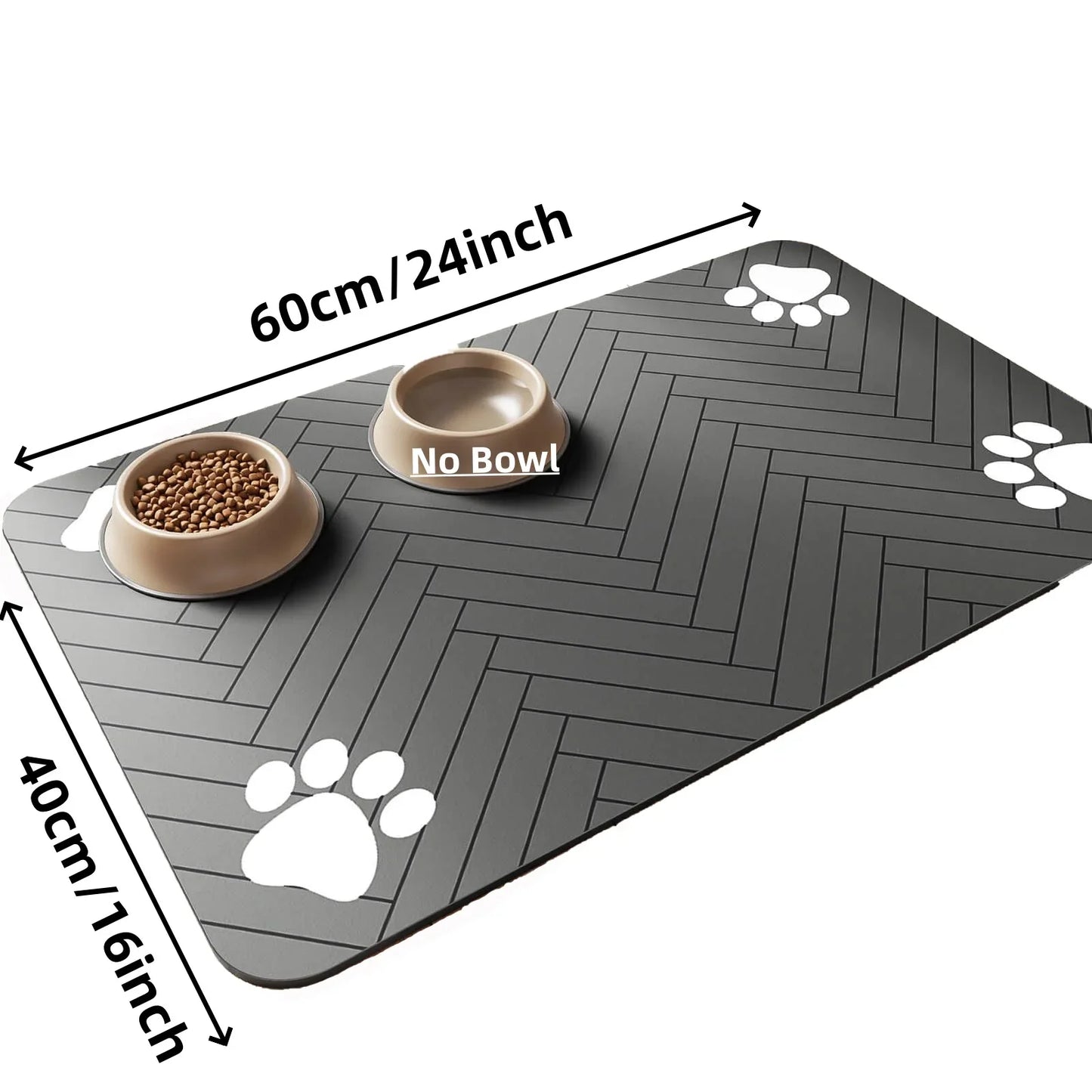Absorbent Pet Feeding Mat, Waterproof Placemat for Dog & Cat Food & Water Bowls