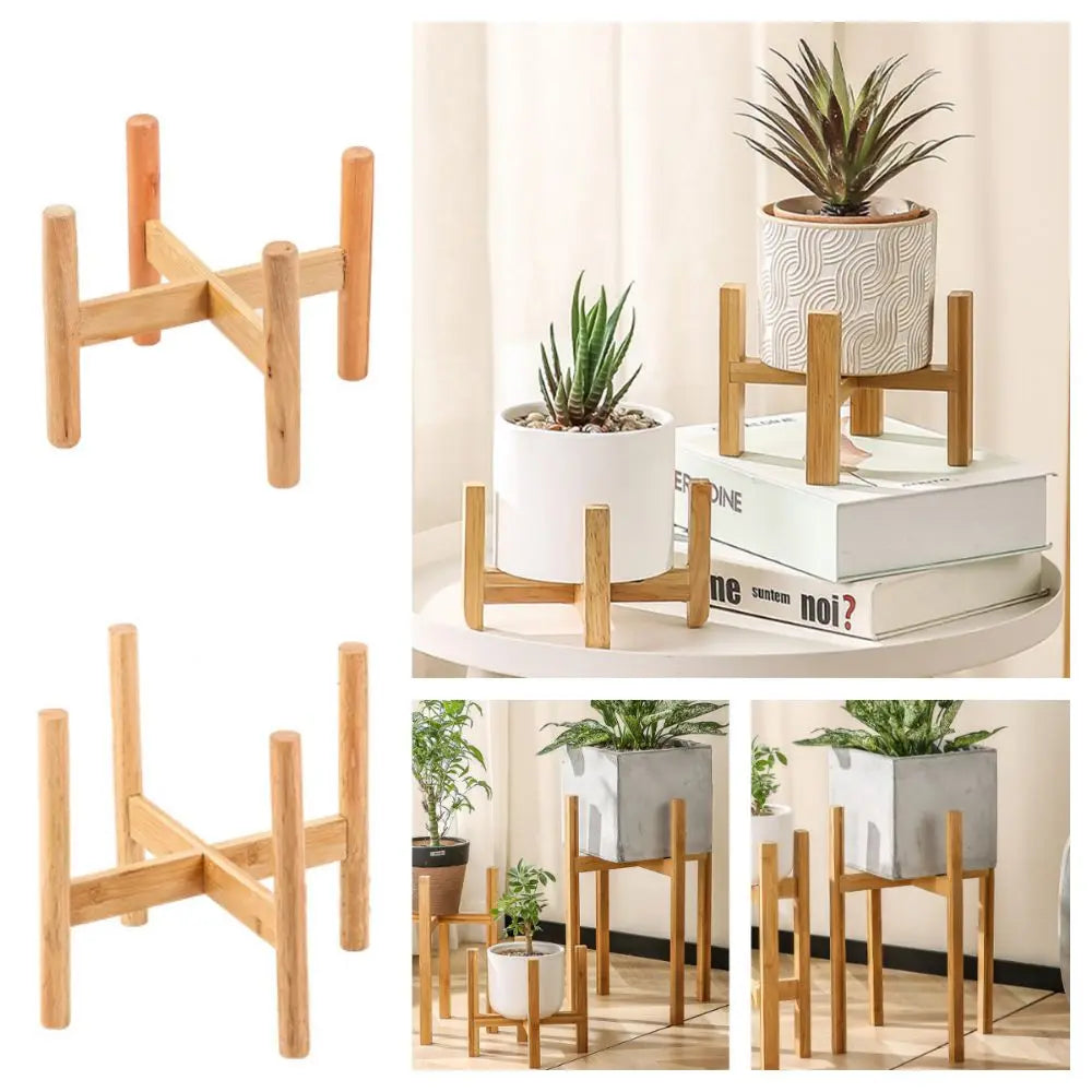 Floor-Standing Wood Flowerpot Holder Round Leg Gardening Supplies Flower Pot Base Home Decoration Desktop Ornament Plants Stand