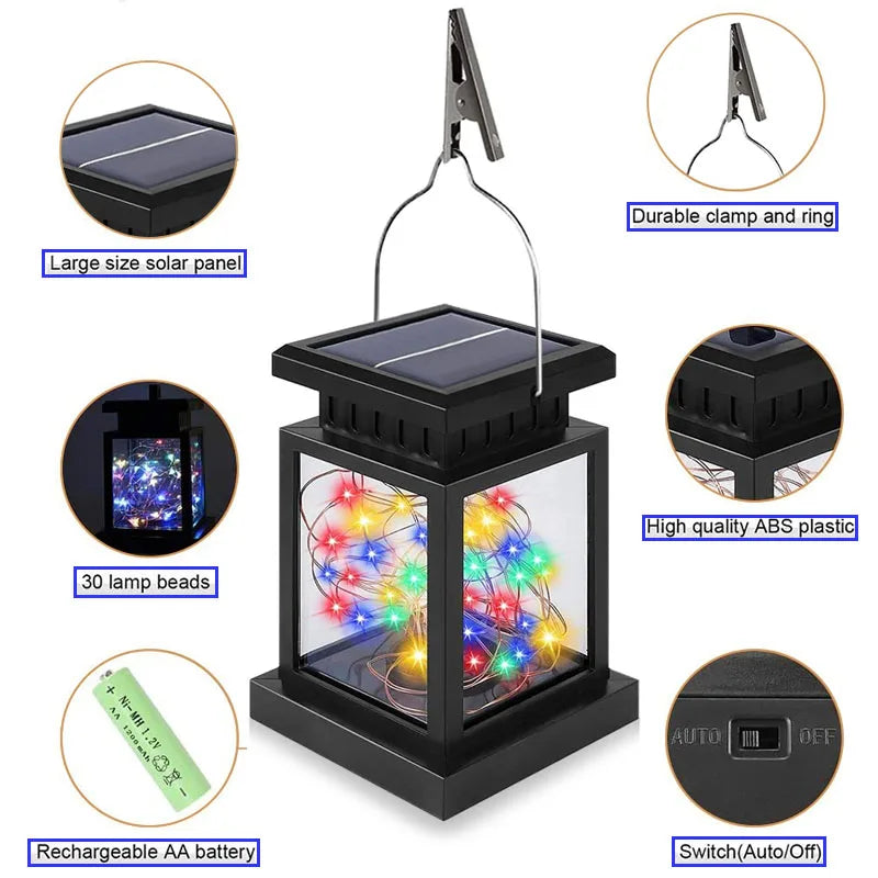 Solar LED Lights Outdoor Focus Floor Lanterns Panels