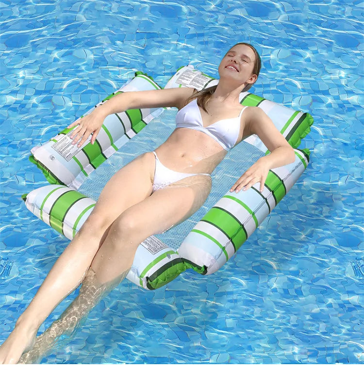 New Water Hammock Recliner Inflatable Floating Swimming Mattress Sea Swim Ring Swimming Pool Party Toy Recliner Swimming