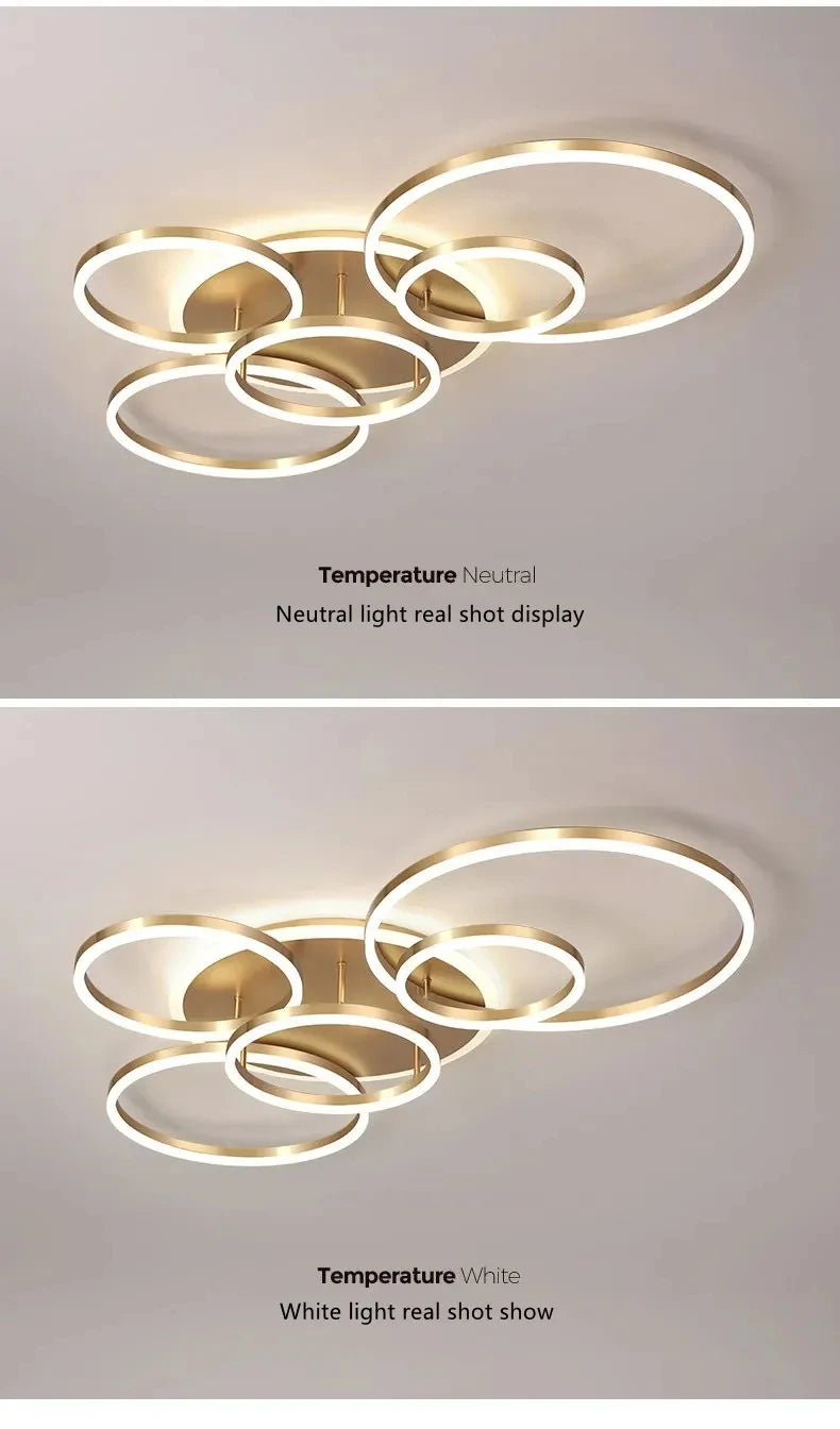Modern LED Chandelier Ceiling Light - Round Ring Lustre
