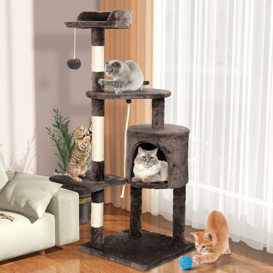 SKSBTF Cat Trees Tower Cat Climbing Frame For Indoor Cats With Scratching Posts Cat House Padded Top Perches and Condos Cat Toys
