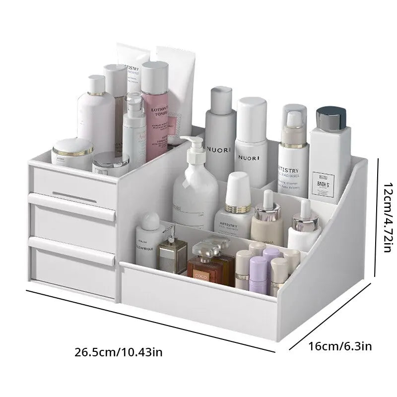 1pc White New Drawer Makeup Storage Box - Dormitory Finishing Plastic Shelf