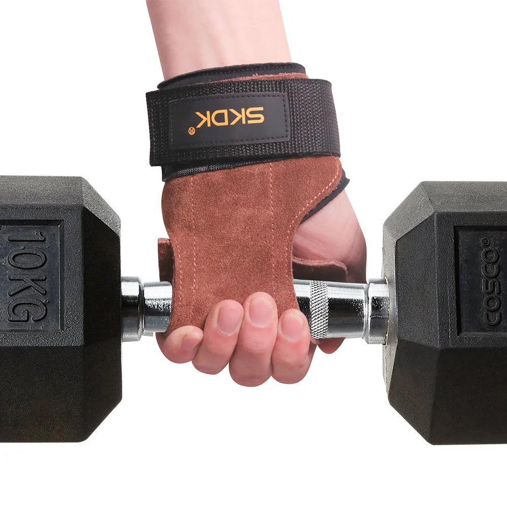 Gym Grips Cowhide Palm Guards Weightlifting Gloves - Unisex
