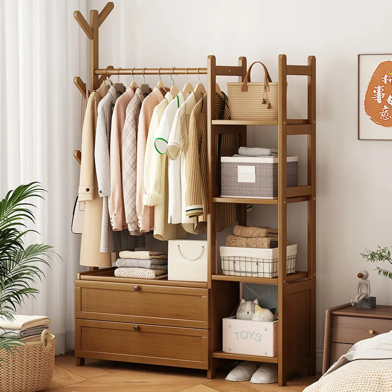 Coat rack floor bedroom hanger household multifunctional storage rack room simple modern bedroom storage cabinet