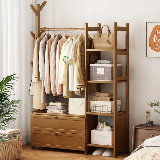 Coat rack floor bedroom hanger household multifunctional storage rack room simple modern bedroom storage cabinet