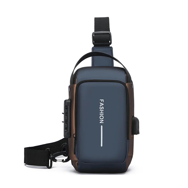 Men Anti Theft Chest Bag Shoulder Bags USB Charging Crossbody Package School Short Trip Messengers Bags Men's Oxford Sling Pack