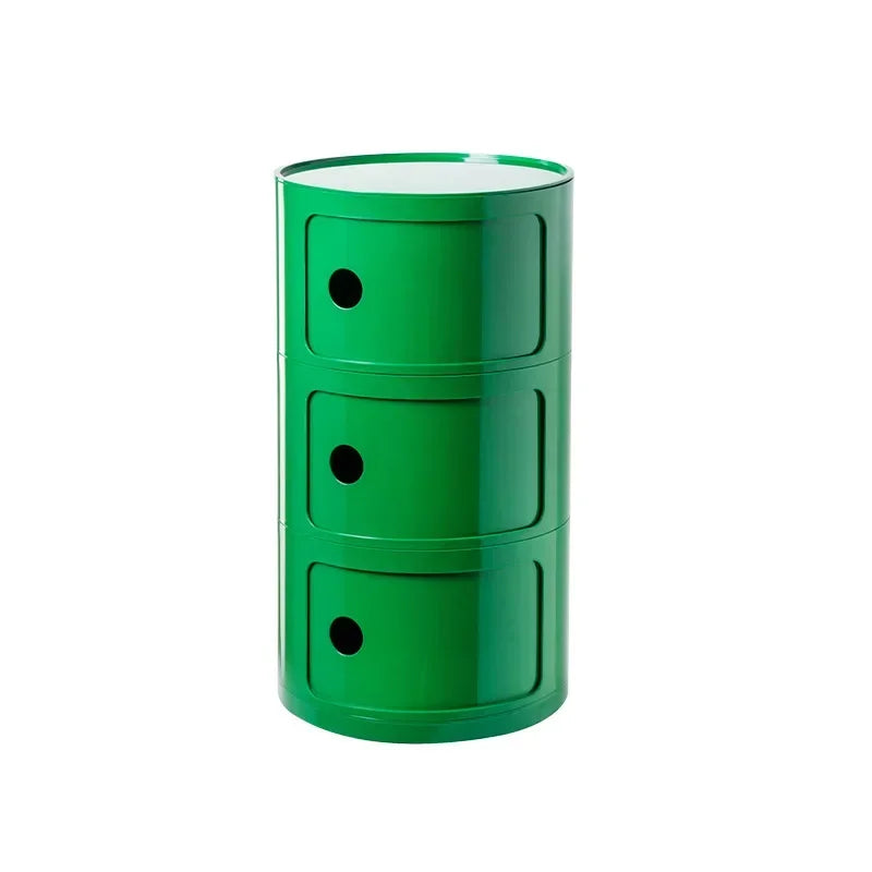 Creative Plastic Bedside Table - Modern Minimalist Round Storage Cabinet