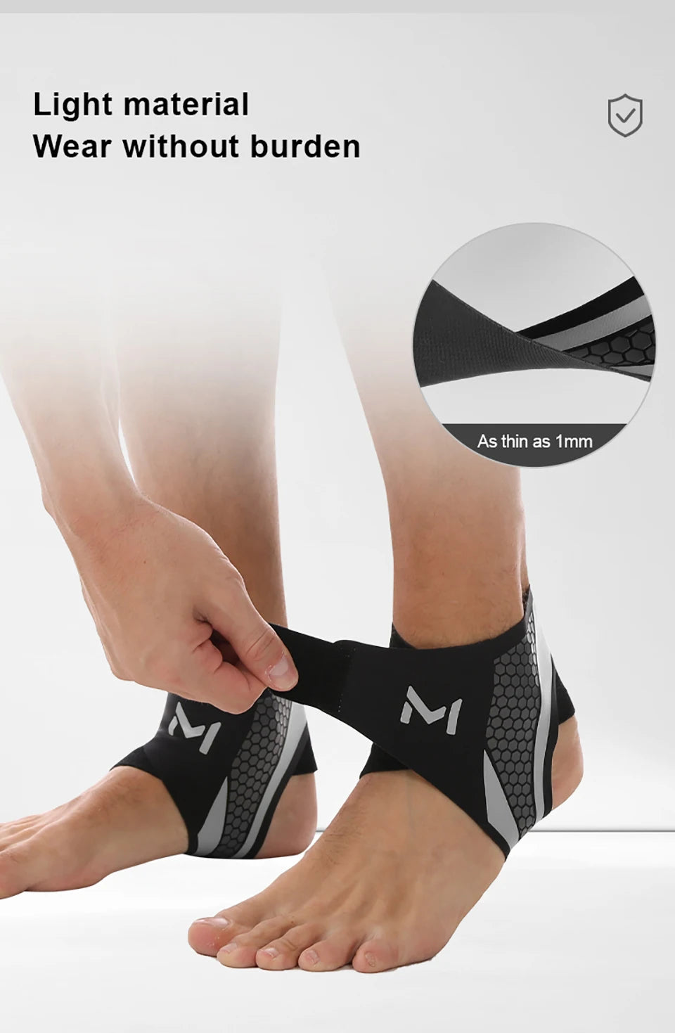 GTUBIKE 1PC Ankle Brace & Elastic Supports for Men and Women,Foot Support Ankle Compression Sleeve,Foot Wrap Ankle Brace Sleeves