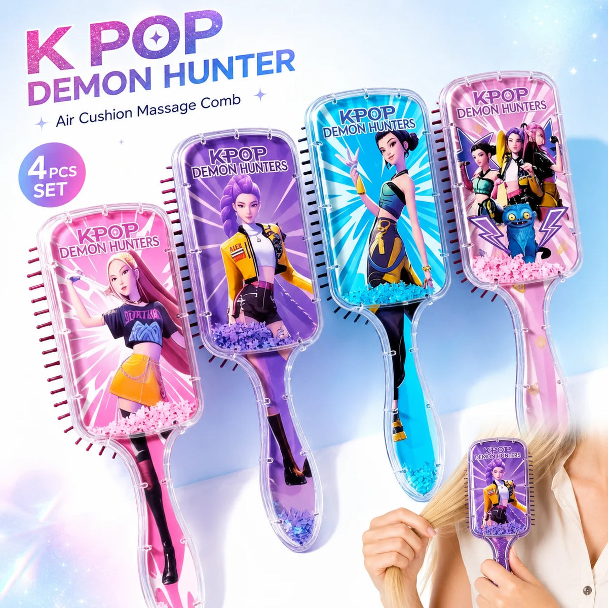 Cute Cartoon Comb Anti Slip Detangling Hair Brush