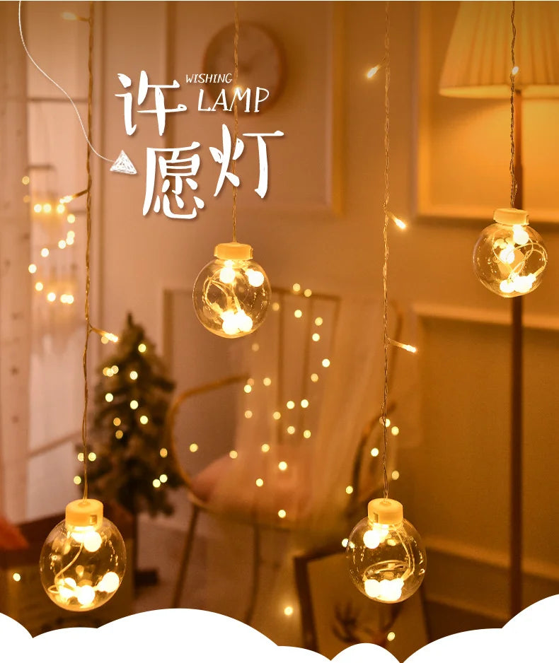 Christmas Led Lights Decoration Fairy String for Room Light Curtain