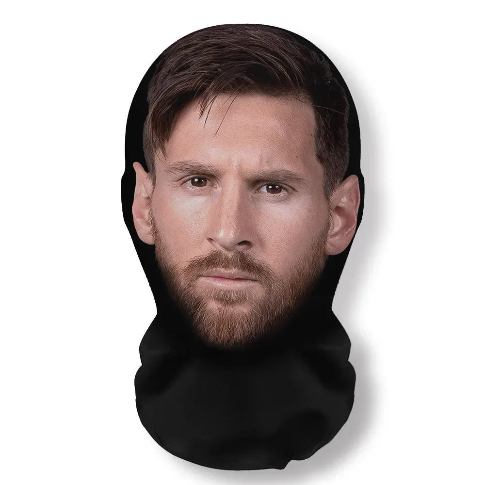3D Funny Pattern Mesh Face Mask Head Cover Party Halloween Cosplay Props UV Protection Shield Ronaldo Pattern