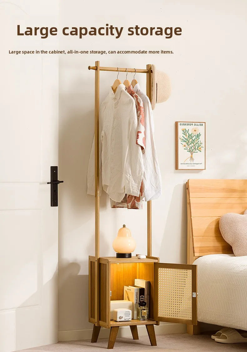 Small apartment solid wood Bedroom Unit with drawers and integrated hanger section