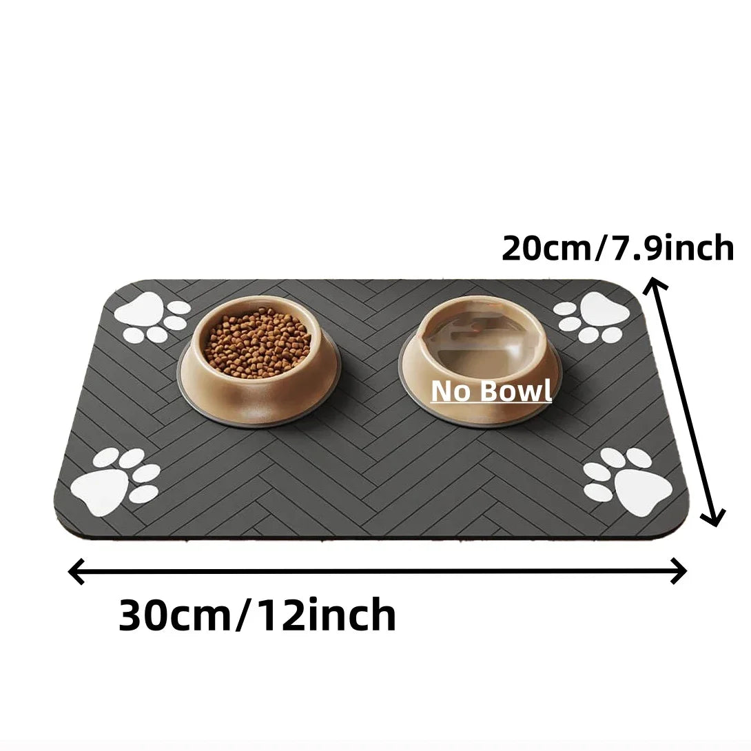 Absorbent Pet Feeding Mat, Waterproof Placemat for Dog & Cat Food & Water Bowls