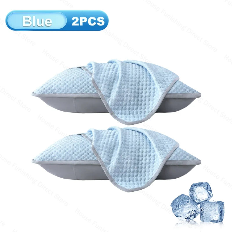 Ice Silk Cooling Pillowcase New 2/1PC Breathable Summer Bedding Washable Pillow Cover 48x74cm Sleepers Air Conditioning Comfort