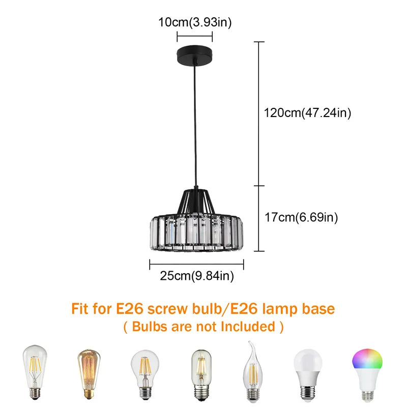 Modern Pendant Light Nordic Crystal Led Chandelier Hanging Ceiling Lamp Luxury Indoor Lustre Dining Room Kitchen Island Fixture