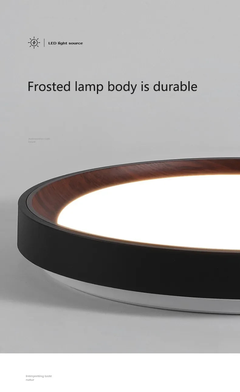 Ceiling Light - Minimalist Walnut Grain Light