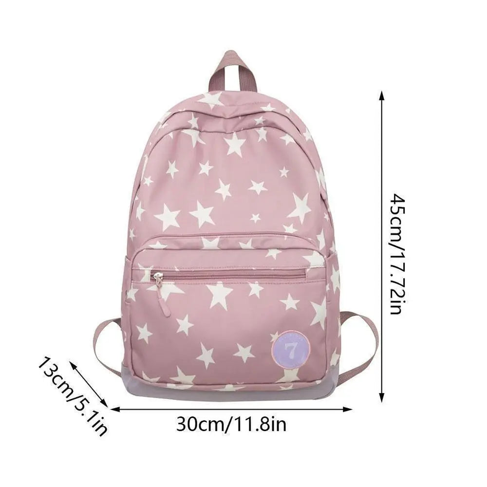 Star School Rucksack Korean Style Large Capacity Travel Backpack Nylon Travel Bag Student Back To School Casual Bookbag